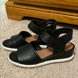 Euro Soft Black Women's Wedge Sandals